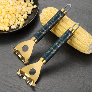 1pc, Corn Planer, Corn Stripper, Stainless Steel Corn Cob Stripper, Household Corn Peeler, Reusable Corn Thresher, Creative Corn Stripper, M