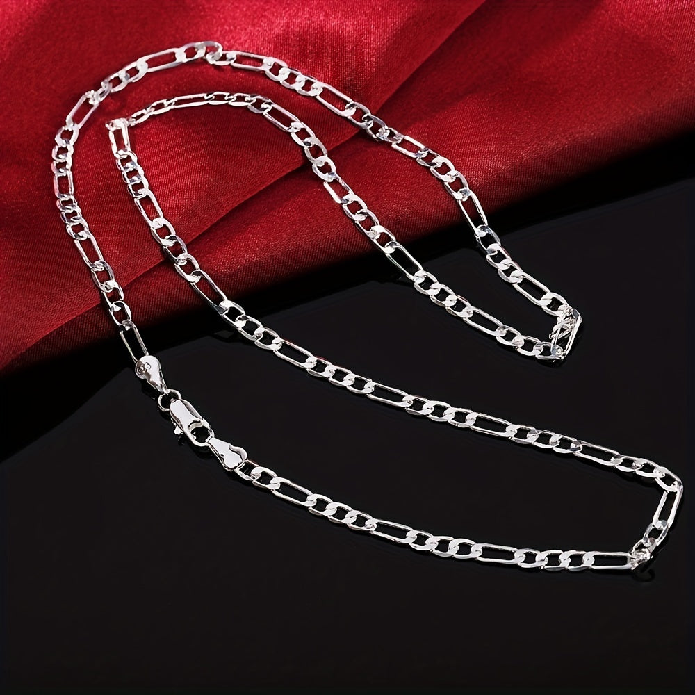 2023 New High Quality Mens Flat Chain Alloy Silver Necklace - Perfect Gift for Weddings & Birthdays! Christmas Halloween Gifts