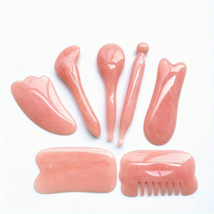 7pcs Gua Sha Beauty Massage Tool Set - Natural Resin Gua Sha Scrapers For Face, Back & Neck - Relax Muscles & Release Stress - Mother's Day