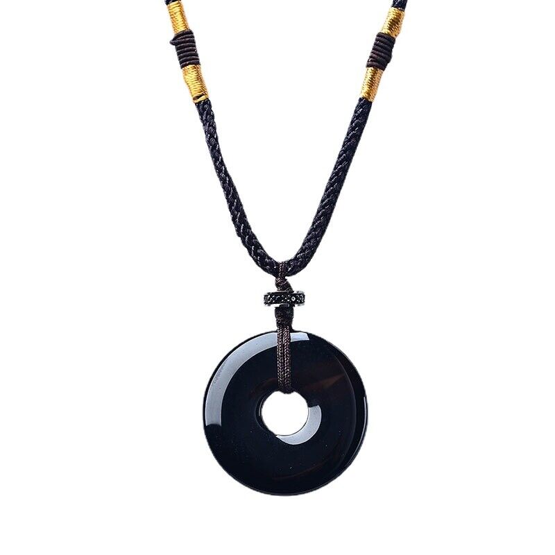 DIY Beautiful Donut Pendant Unisex Stone Necklace Healing Crystal Yoga Gift