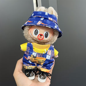 17cm doll clothes in various colors, suspenders and pants suits, DIY doll accessories suitable for Labubu dolls