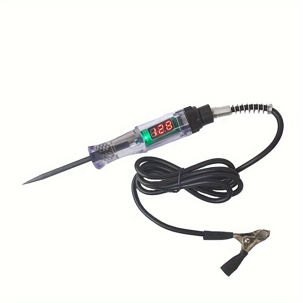 Car Test Pen Circuit Tester, DC Truck Voltage Digital Display Long Probe Pen With Light, Automotive Diagnostic Tools Auto Repair Tool