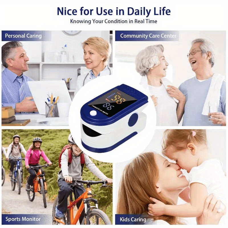 Fingertip Pulse Oximeter, Blood Oxygen Saturation Monitor (SpO2) With Pulse Rate Measurements And Pulse Bar Graph, Portable Digital Reading