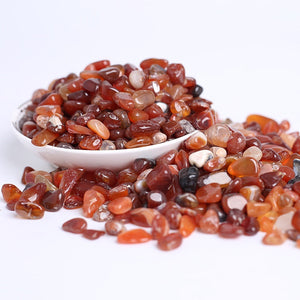 200g Natural Crystal Gravel Red Agate Crushed Tumbled Stone for Decorative