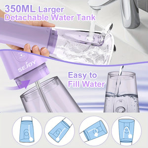 1800mAh Water Flosser, Cordless Water Dental Flosser, 9 Jet Tips 5 Modes 11.83oz, Portable Rechargeable Oral Irrigator For Home Travel