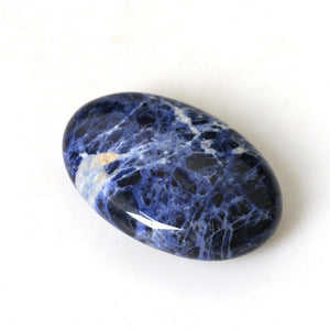 Blue and White Striped Palm Stone Healing Reiki Polished Chakra Specimen 6cm