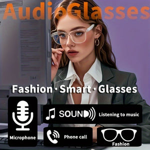 Smart Glasses, Touch Control, Built-in Microphone, High Resolution Audio, Wireless, Rechargeable Battery, Anti-Blue Light, Great for Office, Outdoor, Sports, Driving, Music Playback, Hands-Free Phone Calls - Ideal Holiday Gifts