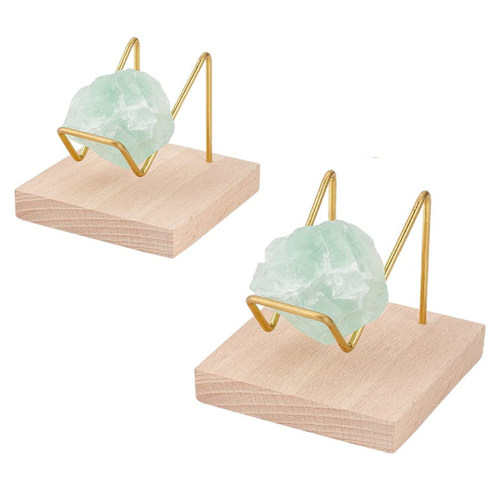 Acrylic Display Stand Gold Metal Arms Display Easel with Acrylic Base Decorative Display Pedestals Acrylic Small Mineral Crystal Display Stand for Gemstone Decor Collectibles