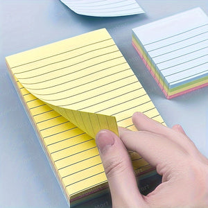 Color-Coded 100-Sheet Sticky Note Pads - Oblong, Portable Memo Blocks for Office, School, Home