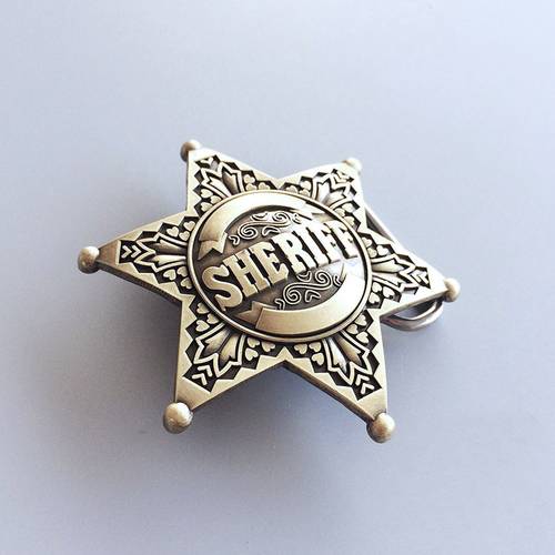 New Original Vintage Bronze Plated Western Sheriff Star Belt Buckle US Local Shipping