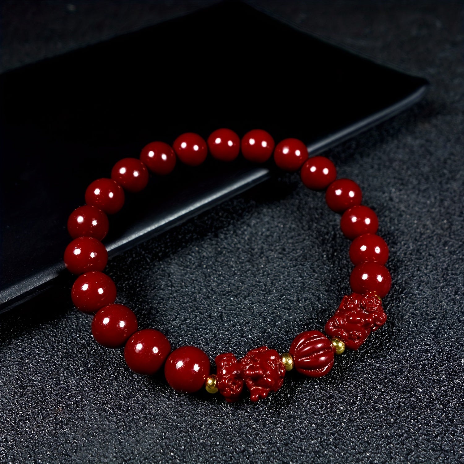 1pc Boutique Cinnabar Bracelet Double Pixiu Bracelet With Exorcism And Good Luck