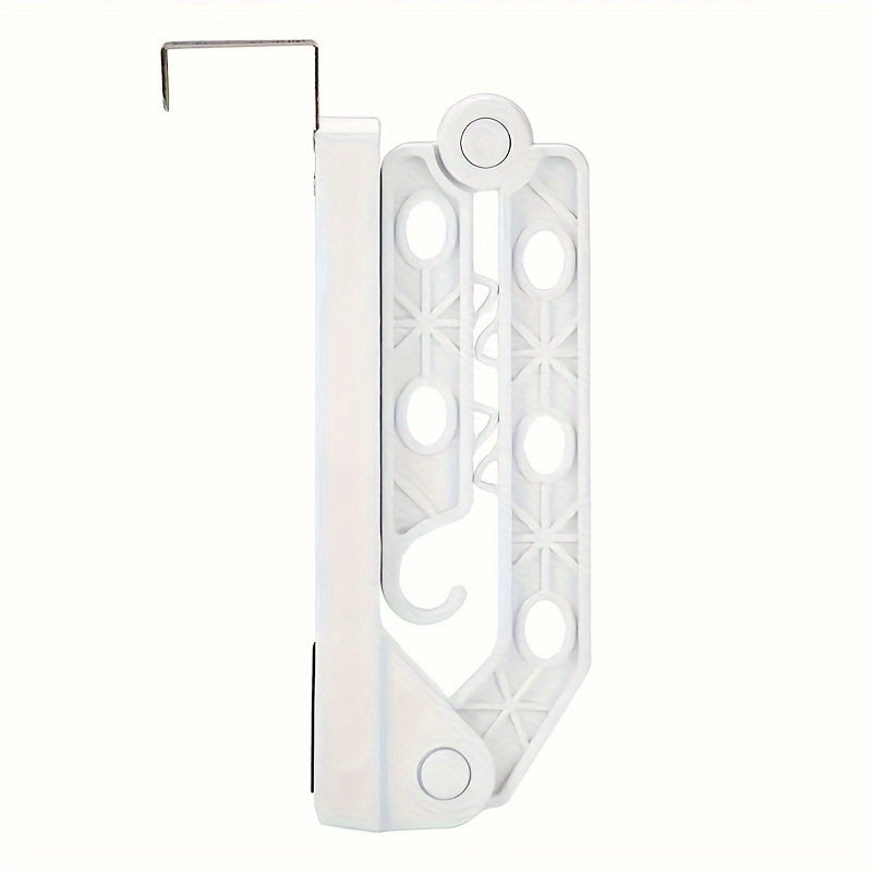 1pc Folding Clothes Drying Rack, Portable Over-The-Door Hook Hanger, Space-Saving Wardrobe Balcony Bathroom Clothes Hanging Rack Accessory f