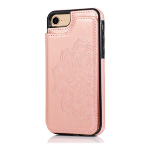 Embossed Leather Phone Bag Case For IPhone 14 13 12 11 Pro XS X Max XR 8 7 Plus SE 2020 2022 Luxury Shockproof Cover