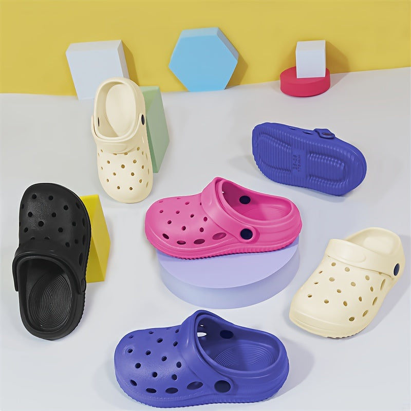 Kids' All-Season Breathable EVA Clogs - Lightweight, Anti-Slip with Geometric Design, Perfect for Indoor/Outdoor Play