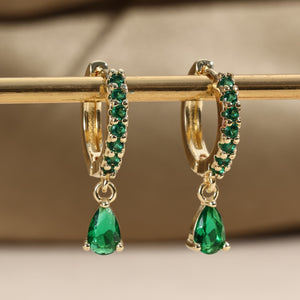 1 Pair Elegant Mini Cubic Zirconia Teardrop Earrings - Sparkling Dangle Design with Clear Gemstone, Ideal for Daily Wear & Special Occasions