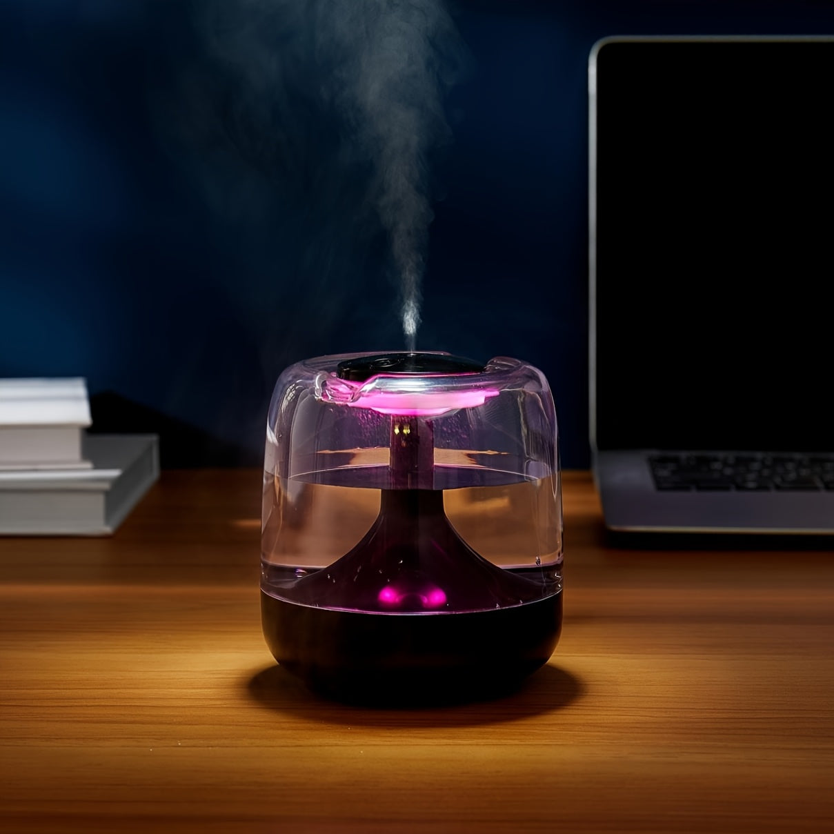 Quiet USB-Powered Home Humidifier with Seven-Color Night Light, Dual Mist Levels, Visible Water Level, 26dB Noise, Long-Lasting 24-Hour Oper