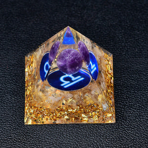 Amethyst Orgone Pyramid EMF Protection Quartz Reiki Meditation Orgonite Decor