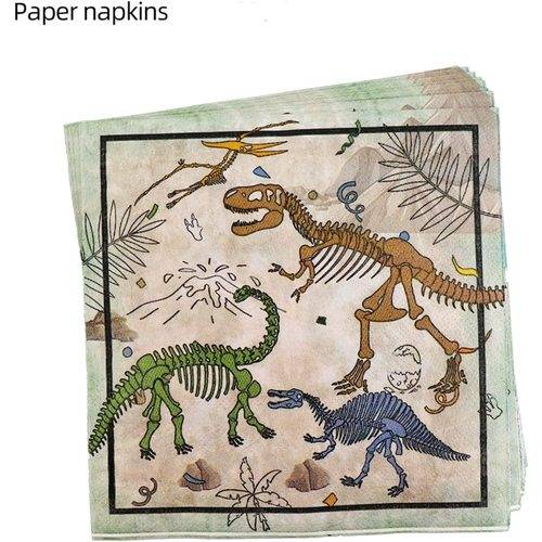 Dinosaur Fossil Disposable Paper Plates Birthday Party Supplies 70PCS Set US Local Shipping