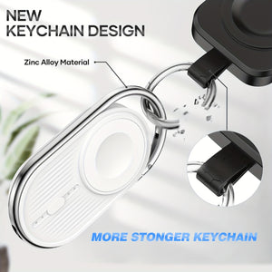 2pcs Portable Charger for Apple Watch, 1100mAh Wireless Magnetic Power Bank - Travel Keychain Accessory Watch Charger, Compatible with iWatch 9/8/7/6/5/4/3/2/SE/Ultra Series - White+White
