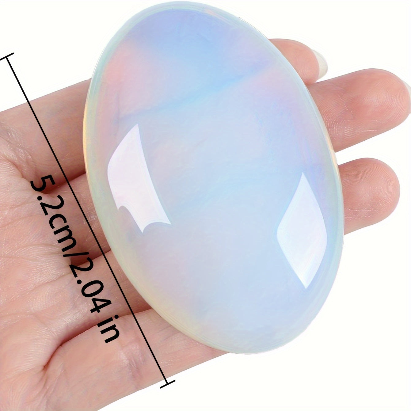 1pc Natural Opal Crystal Treatment Crystal Gem Crystal Decoration - Energy Balance Treatment Polished Stone Palm Stone - Room Decoration Med