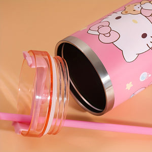 Sanrio 900ML Insulated Water Bottle: Leakproof & Shatterproof – Perfect for Outdoor, Office, and Home with Hello Kitty Design