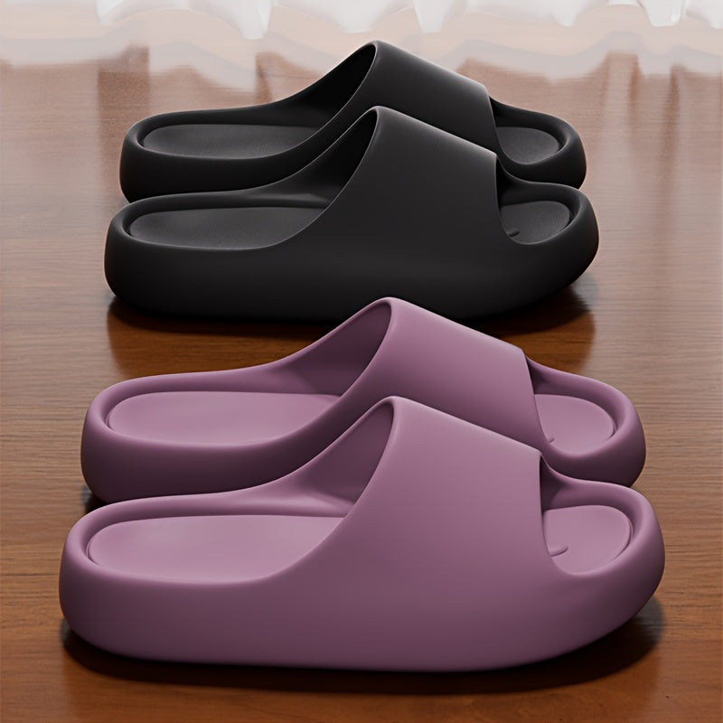 Women's Quick-Dry Soft-Sole Home Slippers, Casual Solid Color Couple Outdoor Thick-Soled Comfortable Beach Pool Slippers