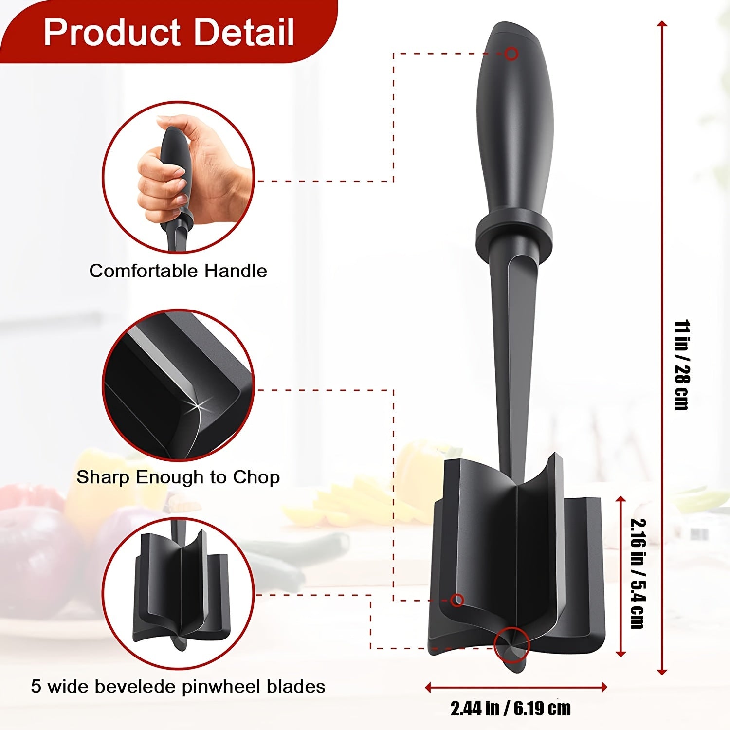 1pc Meat Chopper, Meat Shredder, Heat Resistant Pulverizer Suitable For Hamburger Meat Ground Beef Smasher Shredder Top-Quality Meat Masher