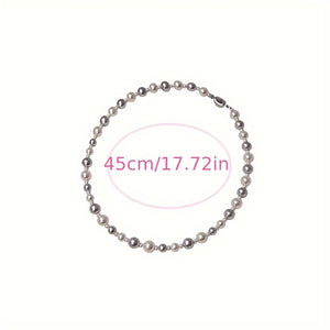 Women's Elegant Freshwater Pearl Necklace, Classic Style, Versatile and Elegant Accessory, Elegant Pearl Necklace with Shell - Simple and Sexy Style, Suitable for Daily and Party Occasions, Perfect Valentine's Day Gift, Suitable for All Seasons