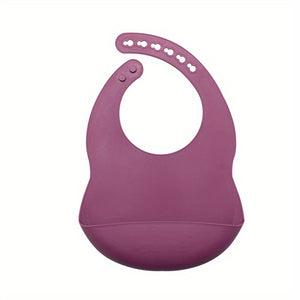 1pc Baby Soft Bib, Simple Plain Color Blank Pattern Adjustable Size Silicone Bib For 1 Year Old + ,Christmas, Halloween, Thanksgiving Day Gi