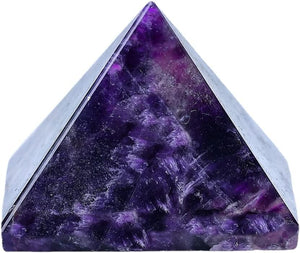 Crystal Pyramid Healing Ornament High Vibration Gemstone Crystal Gift Home Decor Wicca and Reiki Figurine for Collecting and Protection (Rose Quartz,40mm(1.57''))