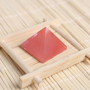 Pyramid-Finest Big  Red Crystal Melting Pyramids  Gemstone 1.18\ Carved Pyramidal Crystal Healing Crafts