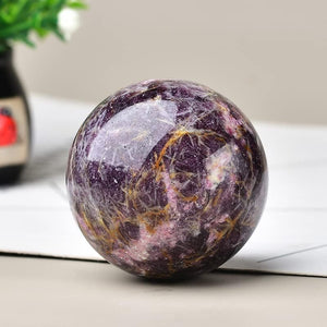 Purple Unicorn Ball Healing Sphere with Stand Meditation Chakra Room Decor Office Gift Energy Crystals Reiki Stones Collectible Sphere Stone Rocks Mineral (43-50mm)