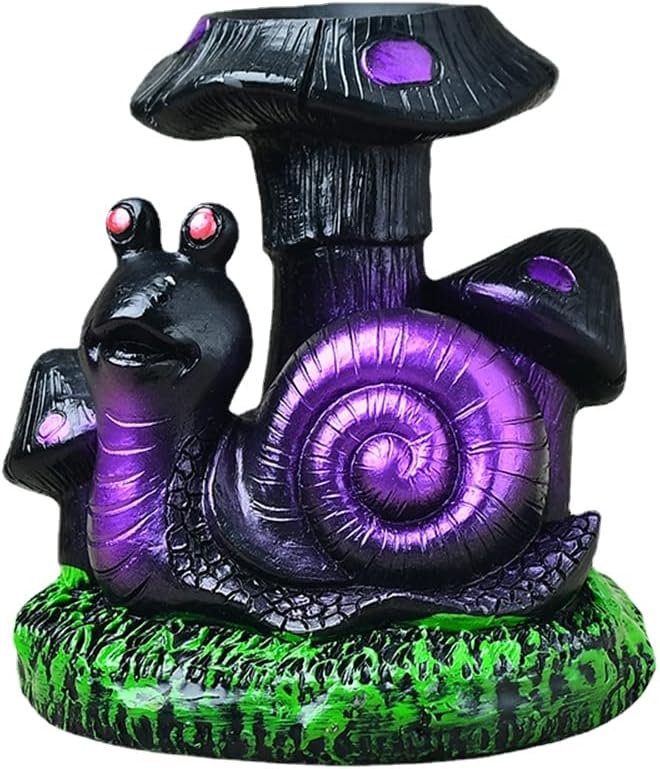 Tree Crystal Ball Stand Mushroom Sphere Stand Crystal Ball Holder Branch Stand Decoration for Crystal Ball Display Stand Home Decor Cute Animal DIY Design (Purple,Snail and Mushroom)