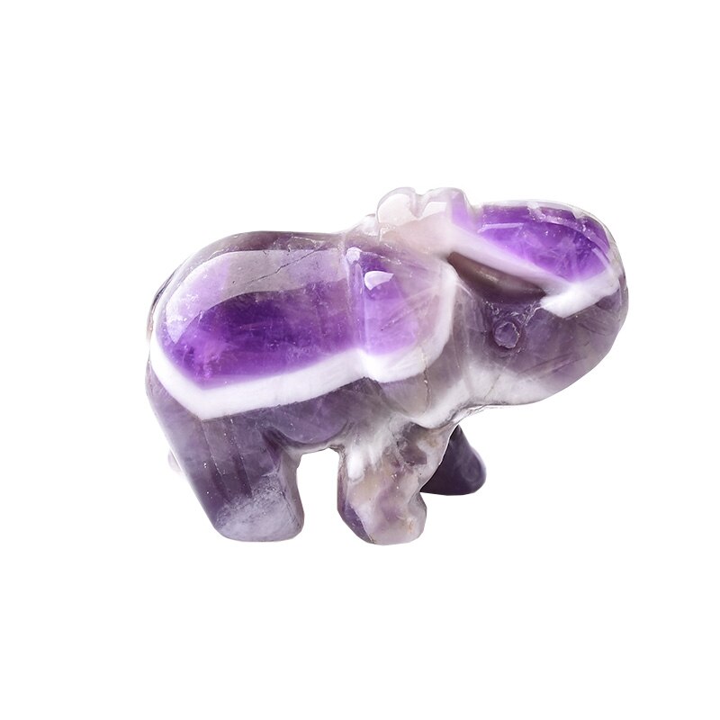 1PC Natural Crystal Dream Amethys Elephant Amethyst Animals Figurine Stone Crafts Small Decoration Home Decor Christmas Present