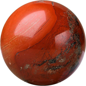 Red Jasper Ball Healing Sphere with Stand Meditation Chakra Room Decor Office Gift Energy Crystals Reiki Stones Collectible Sphere Stone Rocks Mineral (55-63mm)