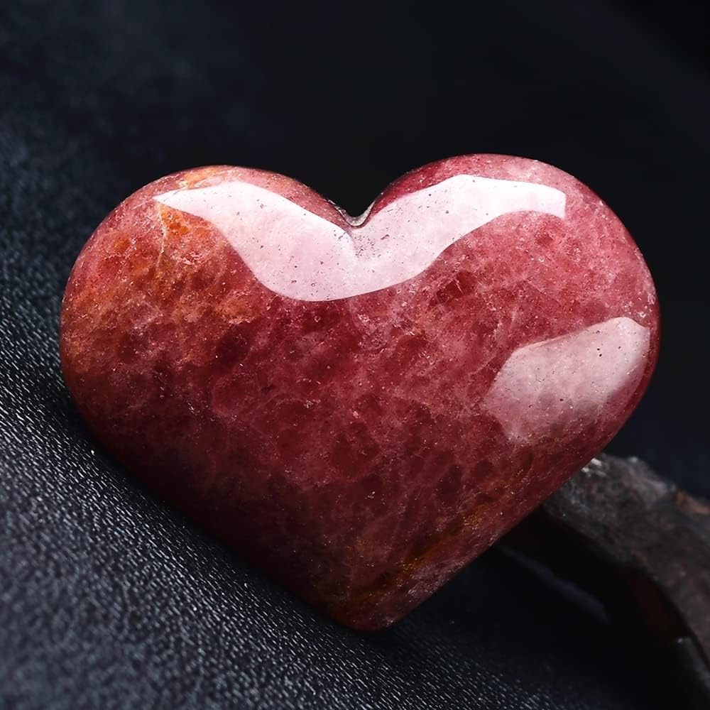 Crystal Heart Shaped Rose Quartz Double Heart Decor Healing Ornament Valentine Gift Gemstone Wicca and Reiki Figurine for Girlfriend Mother (Duck Set)