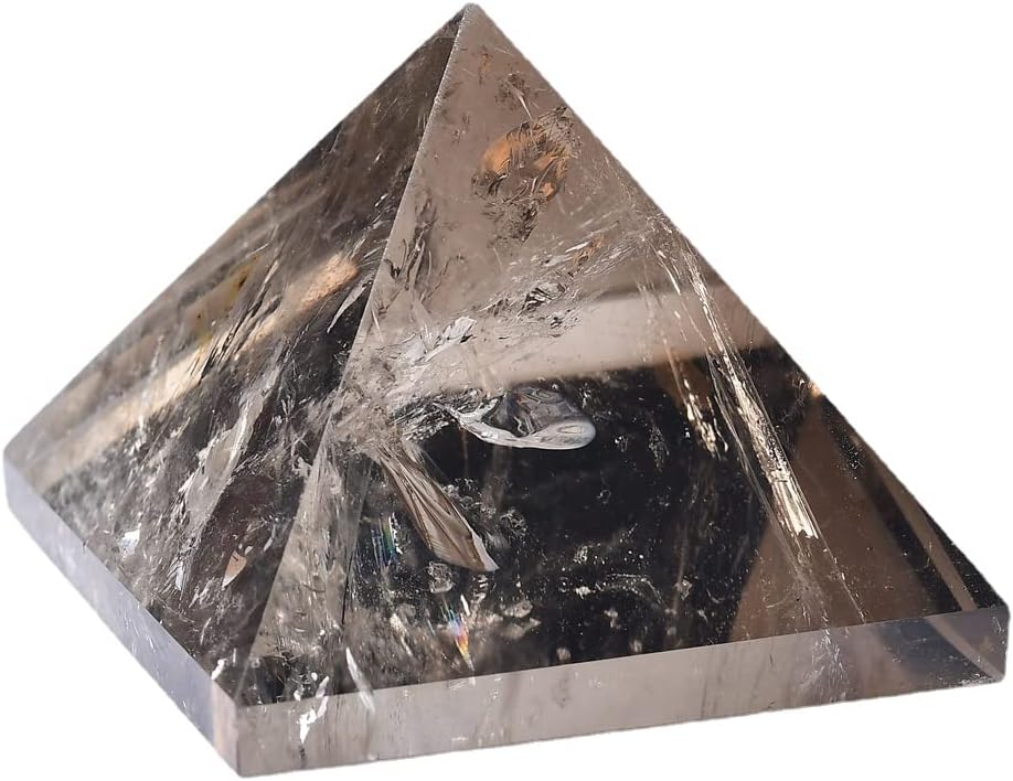 Crystal Pyramid Healing Ornament High Vibration Gemstone Crystal Gift Home Decor Wicca and Reiki Figurine for Collecting and Protection (Rose Quartz,40mm(1.57''))