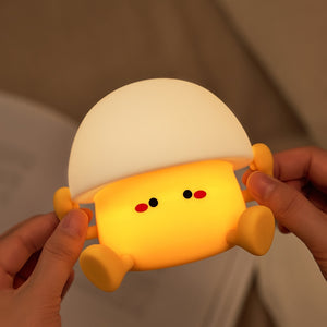 1 cute Egg Yolk silicone night light Smart pat light USB rechargeable with data cable, room desktop decoration atmosphere light with three levels of brightness, 30 minutes of sleep companion, timed automatic light off, classmates and friends, Christmas an