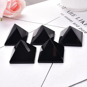 Natural Crystal Pyramid Quartz Obsidian Energy Healing Stone Chakra Reiki Crystal Point Tower Home Decor Crafts Of Gem Stone 1PC