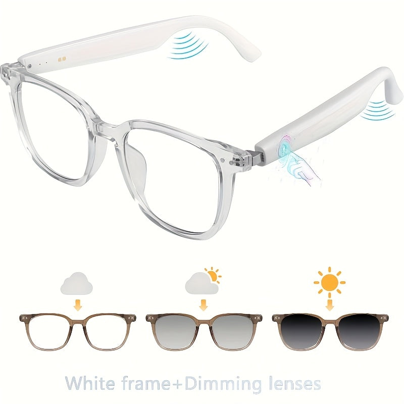 Smart Glasses, Touch Control, Built-in Microphone, High Resolution Audio, Wireless, Rechargeable Battery, Anti-Blue Light, Great for Office, Outdoor, Sports, Driving, Music Playback, Hands-Free Phone Calls - Ideal Holiday Gifts