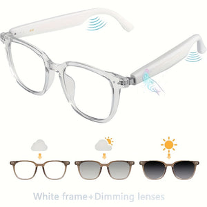 Smart Glasses, Touch Control, Built-in Microphone, High Resolution Audio, Wireless, Rechargeable Battery, Anti-Blue Light, Great for Office, Outdoor, Sports, Driving, Music Playback, Hands-Free Phone Calls - Ideal Holiday Gifts