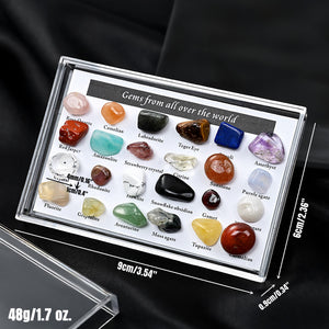 24pcs/Box Specimens Of Natural Tiny Cute Crystal Agate Stones, Small Crystal Agate Stone, Whole Box 3.5in * 2.36in