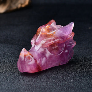 3.2 Inch Dragon Head Skull Statue Crystal Point Crystal Healing Meditation Decor