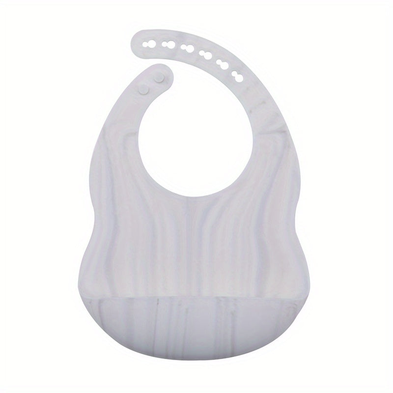 1pc Baby Soft Bib, Simple Plain Color Blank Pattern Adjustable Size Silicone Bib For 1 Year Old + ,Christmas, Halloween, Thanksgiving Day Gi