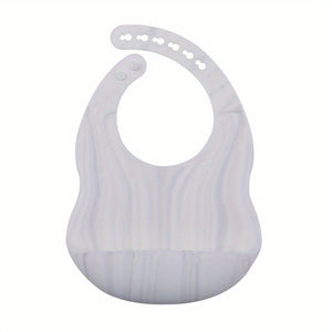 1pc Baby Soft Bib, Simple Plain Color Blank Pattern Adjustable Size Silicone Bib For 1 Year Old + ,Christmas, Halloween, Thanksgiving Day Gi