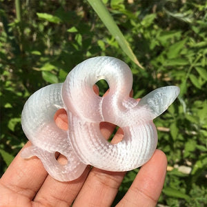 1pc Natural Selenite Snake, Quartz Crystal Snake Skull, Crystal Carving, Rock, Mineral Specimen, Home Decor, Reiki Healing, Crystal Gift 50g