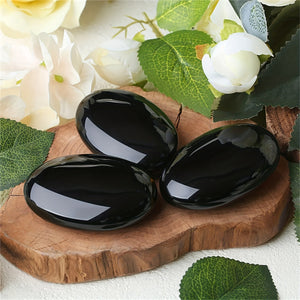 Natural Obsidian Crystal Therapy Crystal Gem Crystal Decoration Energy Balance Therapy Polishing Stone Palm Stone Room Decoration Mediation GIft