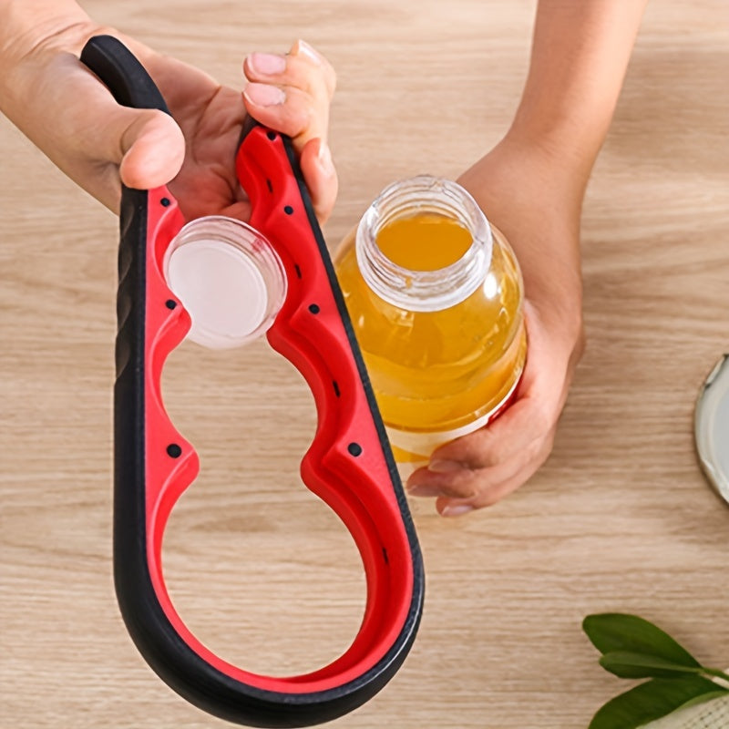 1pc, Bottle Oponer, 5in1 Multi-Function Bottle Jar Opener, Can Container Opener, Twist Anti-Slip Lid Opener Tool, Jar Opener For Weak Hands,