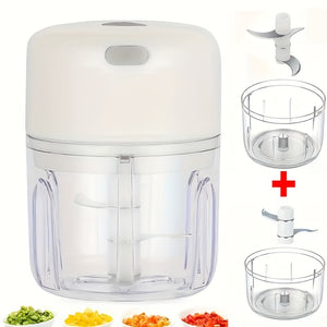 Multi-Purpose USB-Charged Mini Food Chopper - Quick and Efficient 1000 RPM Electric Grinder for Garlic, Veggies, and More