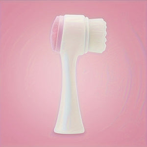 2-In-1 Silicone Face Cleanser - Gentle Exfoliation & Massage, Dual Soft Brushes Suitable for All Skin Types, Fragrance-Free